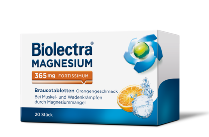 Packshot der Biolectra® Magnesium 365 mg Fortissimum Orange 20 Stück
