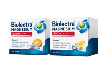 Packshots der Biolectra® Magnesium 400 mg Ultra Direct
