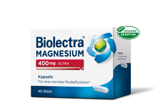 Packshot der Biolectra® Magnesium 400 mg ultra Kapseln 40 Stück