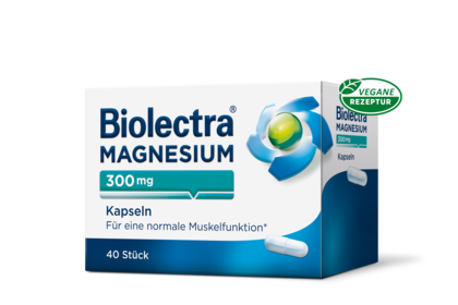 Packshot der Biolectra® Magnesium 300 mg Kapseln 40 Stück