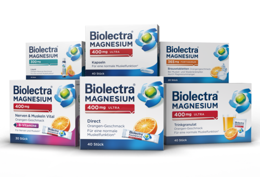 Packshots Biolectra® Magnesium Sortiment