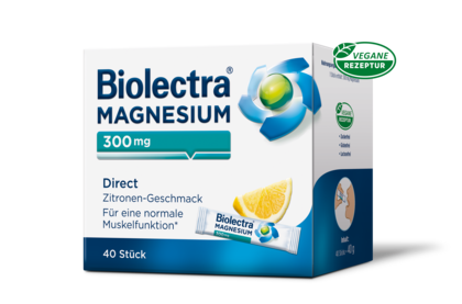 Packshot der Biolectra® Magnesium 300 mg direct Zitrone 40 Stück