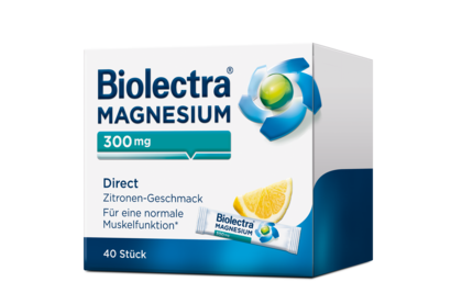 Packshot der Biolectra® Magnesium 300 mg direct Zitrone 40 Stück