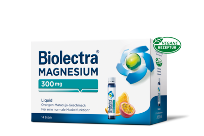 Packshot der Biolectra® Magnesium 300 mg Liquid 14 Fläschchen