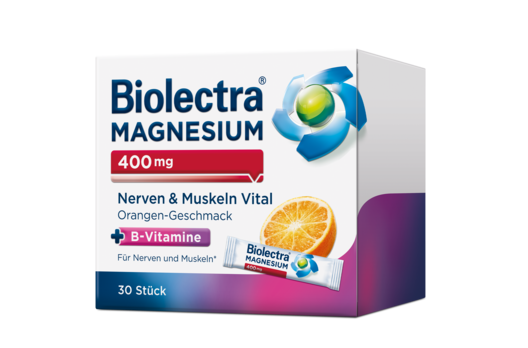 Packshot der Biolectra® Magnesium 400 mg Nerven Muskeln Vital 30 Stück